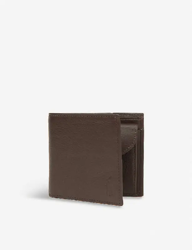 Polo Ralph Lauren Dark Brown Logo Leather Wallet $77
