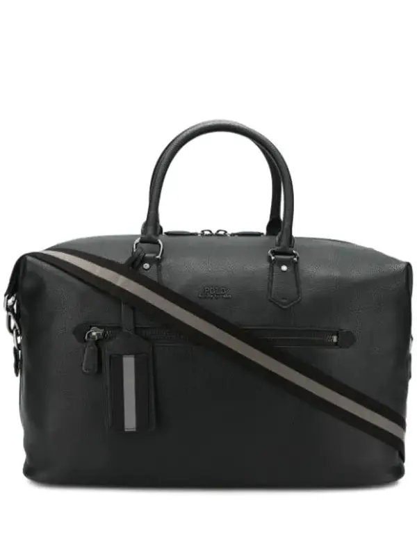Polo Ralph Lauren Pebbled Leather Duffel In Black $725