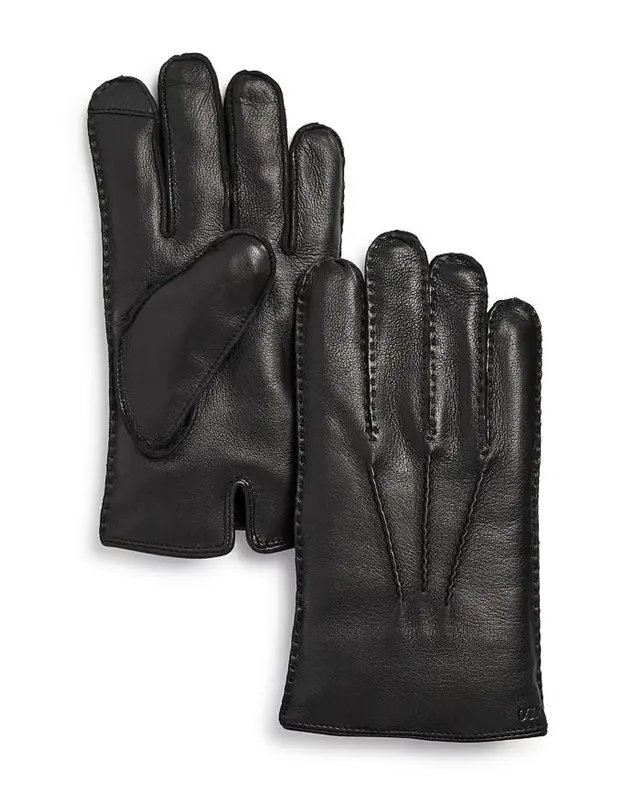 Polo Ralph Lauren Cashmere Lined Leather Gloves In Black $135
