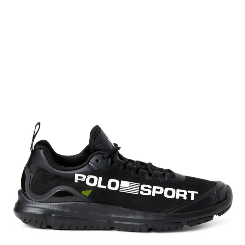 Polo Ralph Lauren Tech Racer Sneaker In Black/white $158