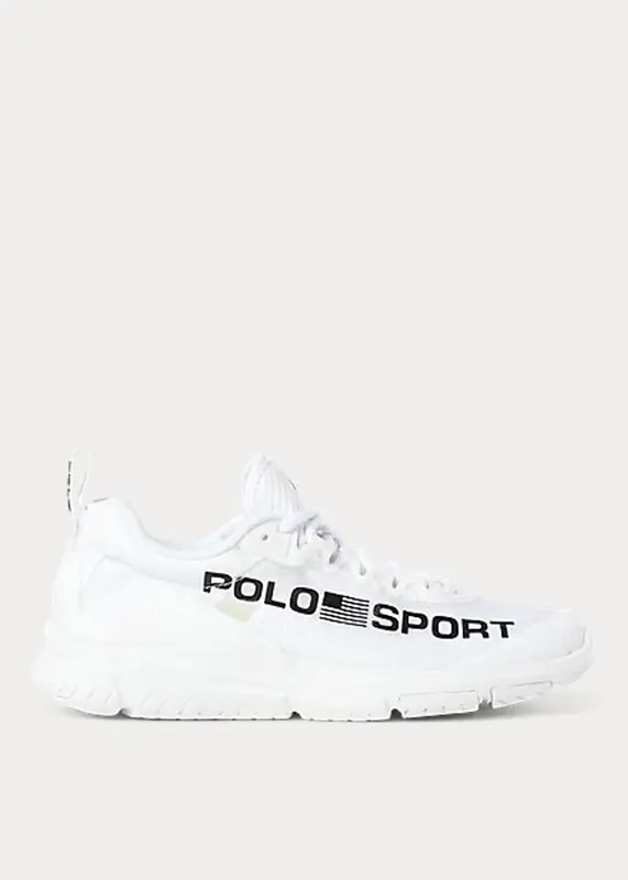 Polo Ralph Lauren Tech Racer Sneaker In White/black $158