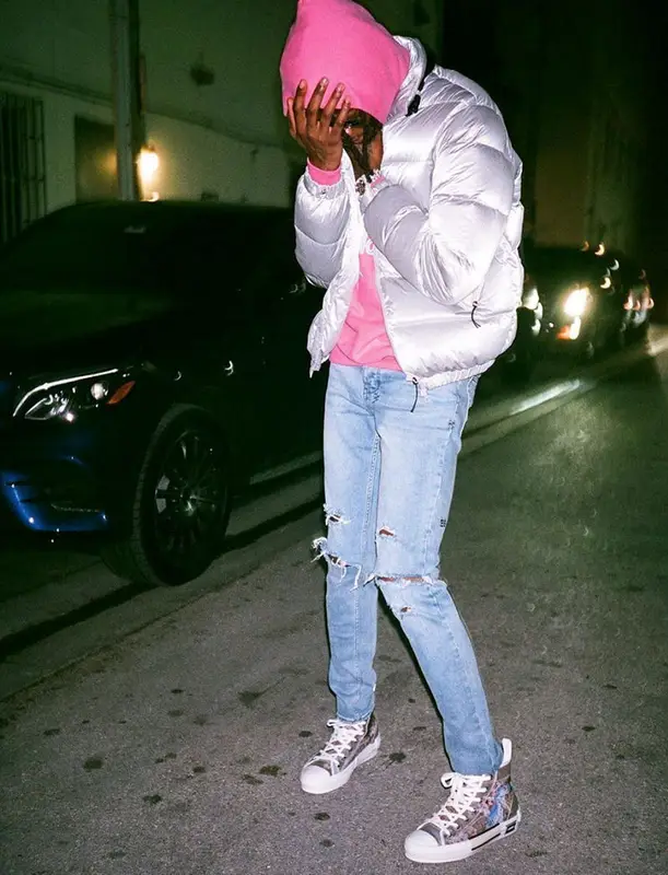 Playboi Carti outfit in Alyx, Human Made, and Ksubi, 2020