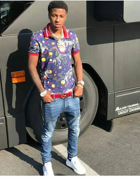 NBA YoungBoy outfit in Gucci, G-Star RAW, and Alexander McQueen, 2020