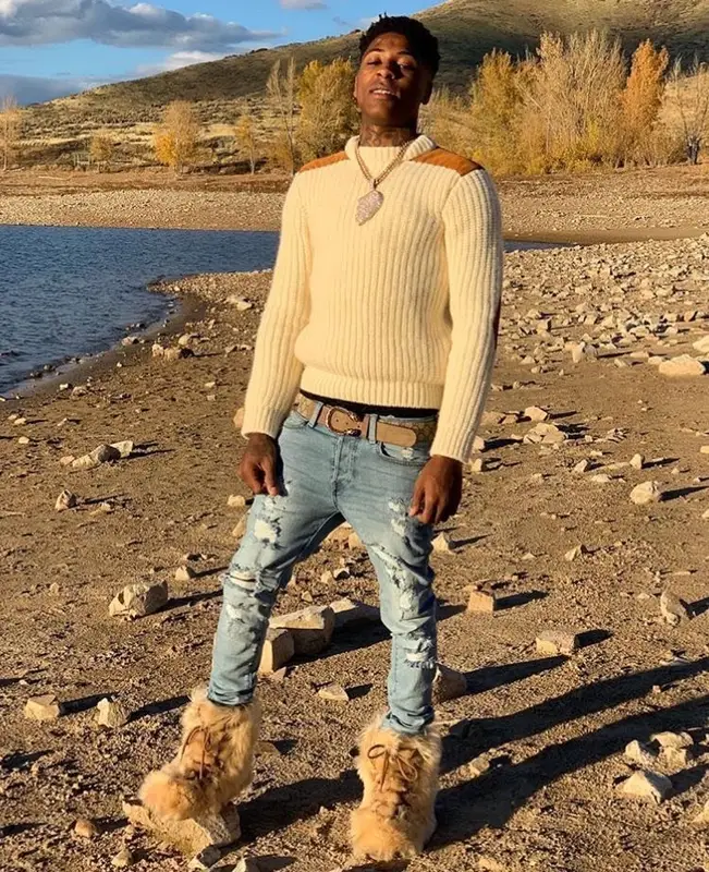 NBA YoungBoy outfit in Saint Laurent, H&M, and Gucci, 2020