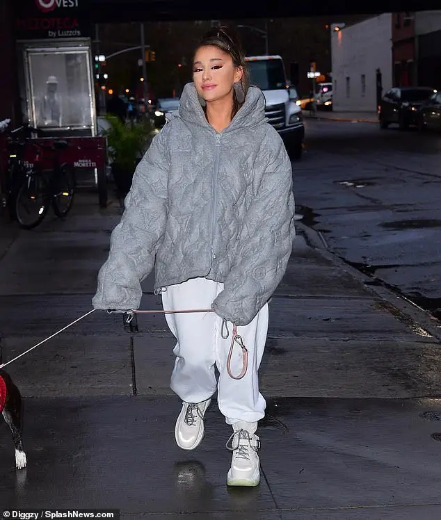 Ariana Grande outfit in Louis Vuitton, Brandy Melville, and Prada, 2020