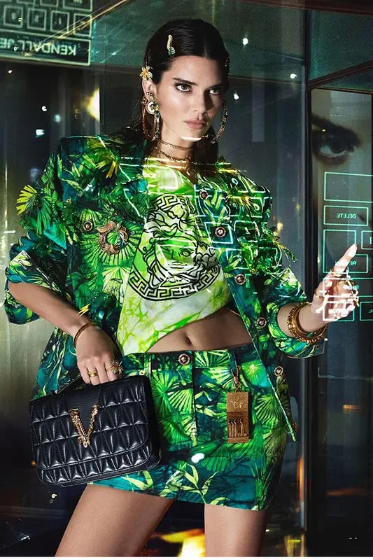 Kendall Jenner outfit in Versace, 2020