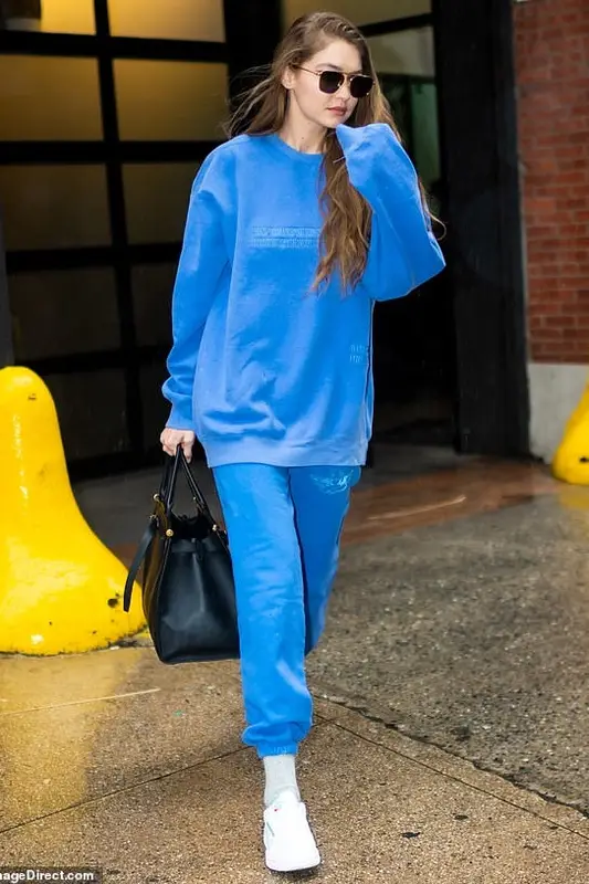 Gigi Hadid outfit in Reebok, Amavii, and Ralph Lauren, 2020