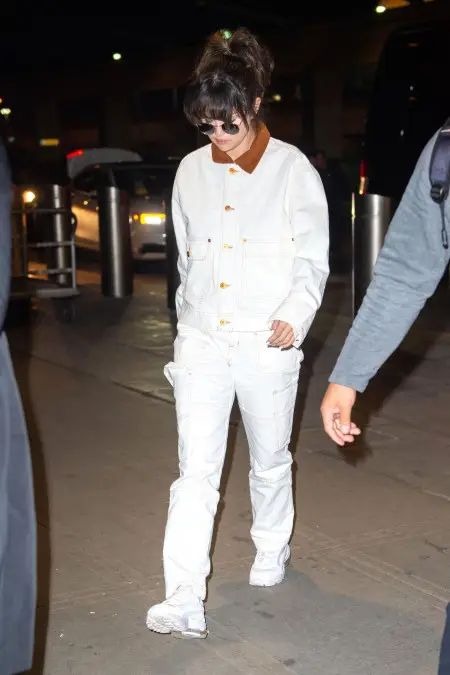 Selena Gomez outfit in Slvrlake, Ray-Ban, and Puma, 2020