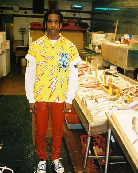 ASAP Rocky outfit in Prada, Rick Owens, and Converse, 2020