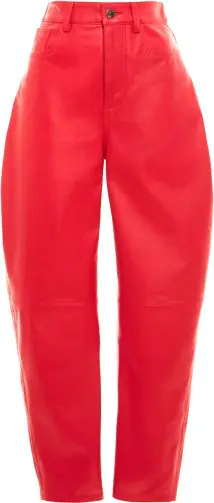 The Attico Wide Leg Tailored Leather Trousers $1610