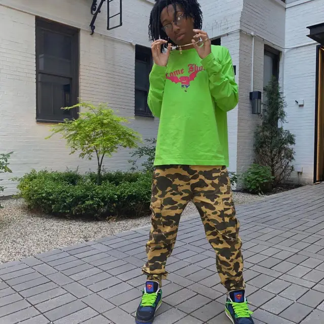 Lil Tecca outfit in Bape, Jordan, and Ray-Ban, 2020