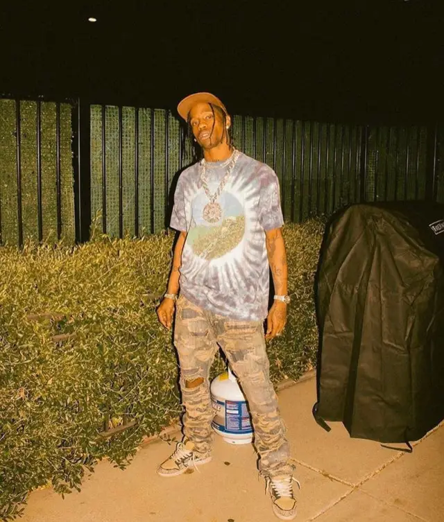 Travis Scott outfit in Vintage, Undercover, and Travis Scott Merch, 2020