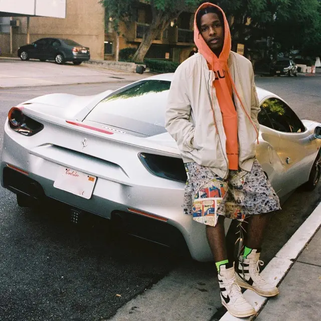 ASAP Rocky outfit in Raf Simons, Comme Des Garcons, and Rick Owens, 2020