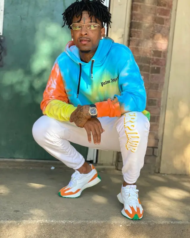 21 Savage outfit in Palm Angels, John Elliott, and Cartier, 2020