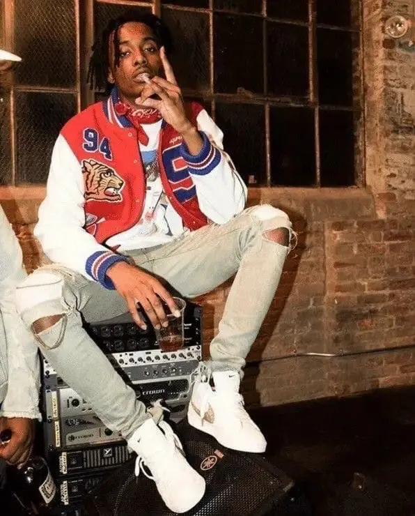 Playboi Carti outfit in Supreme, Nike, and Saint Laurent, 2020