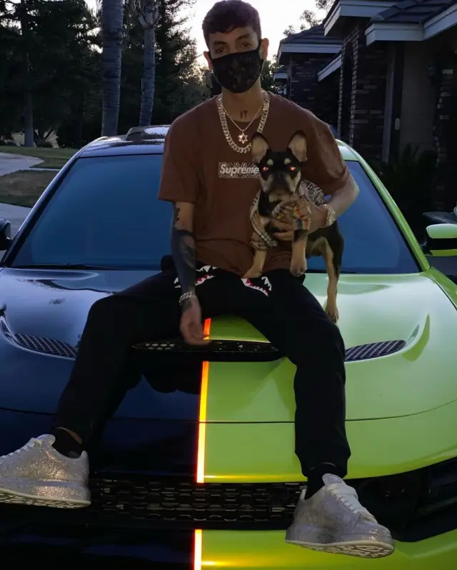 Natanael Cano outfit in Supreme, Bape, and Custom, 2020