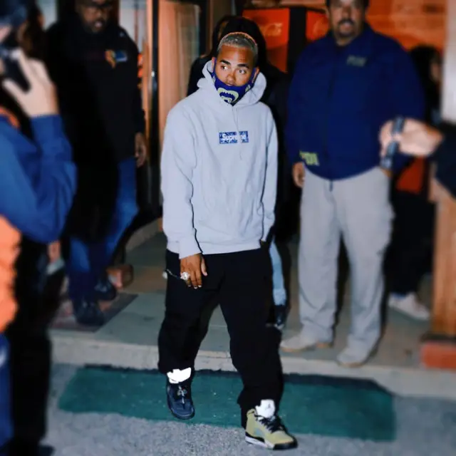 Ozuna outfit in Supreme, Jordan, and Bape, 2020