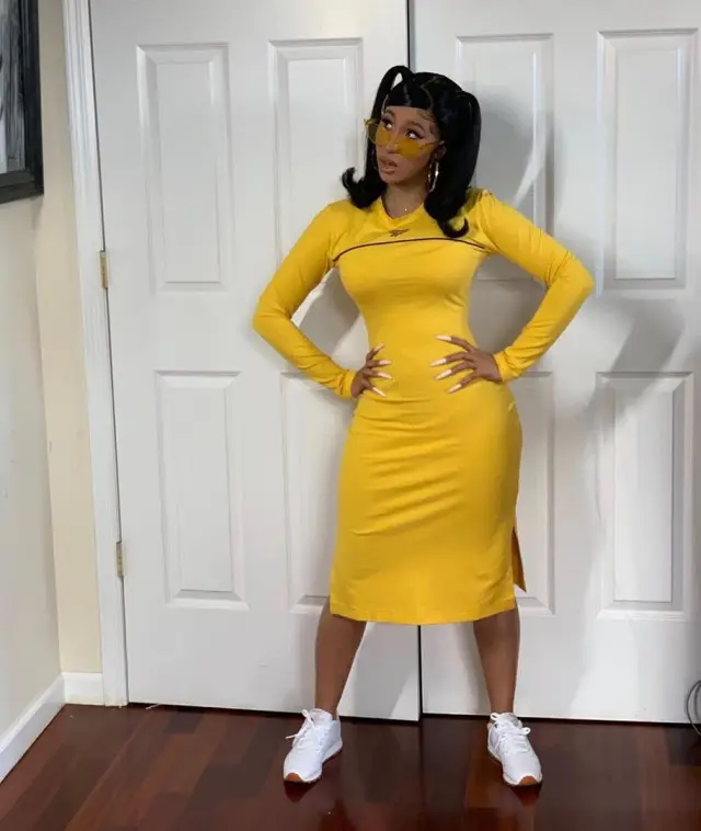 Cardi B outfit in Reebok and Rad+Refined, 2020
