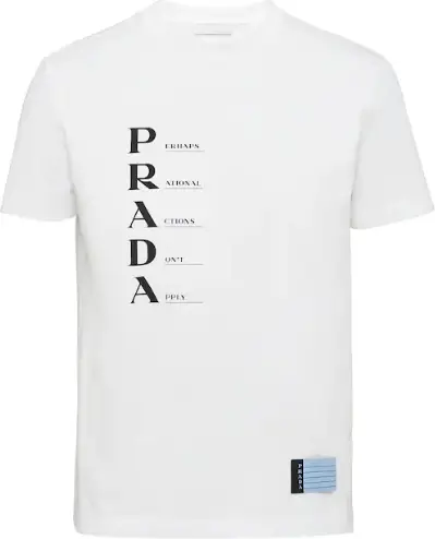 Prada Logo Cotton Jersey T-Shirt | WHAT'S ON THE STAR?