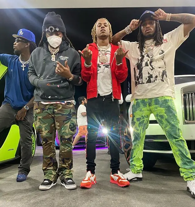 Rich The Kid outfit in Valentino, Amiri, and Louis Vuitton, 2020