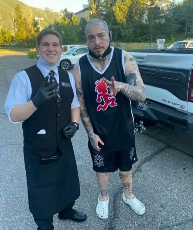 Post Malone outfit in ICP, C2H4, and Mastermind, 2020