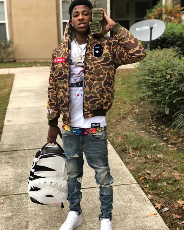 NBA YoungBoy outfit in Hudson, Hasta Muerte, and Sprayground, 2020