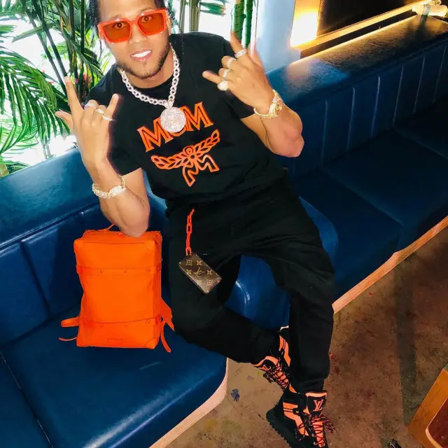 El Alfa El Jefe outfit in MCM and Louis Vuitton, 2020