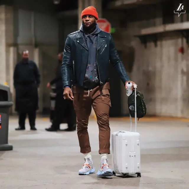 LeBron James outfit in Balenciaga, Gallery Dept., and Rimowa, 2020