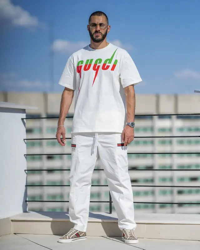 Karim Benzema outfit in Gucci, 2020