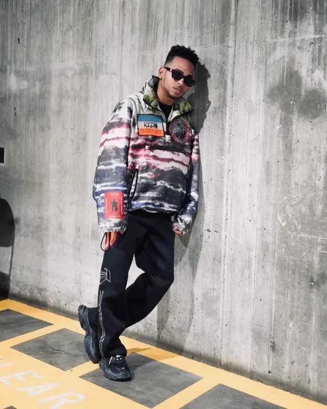 Ozuna outfit in Louis Vuitton and Balenciaga, 2020
