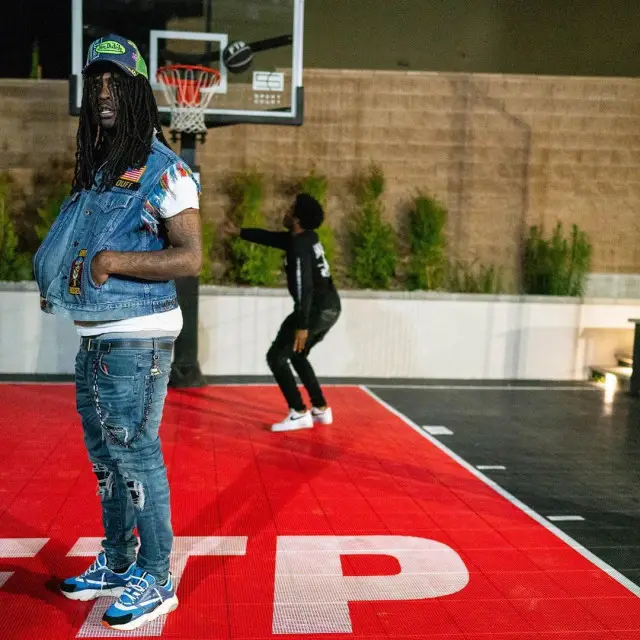 Chief Keef outfit in Amiri, Von Dutch, and Guns-N-Roses Merch, 2020