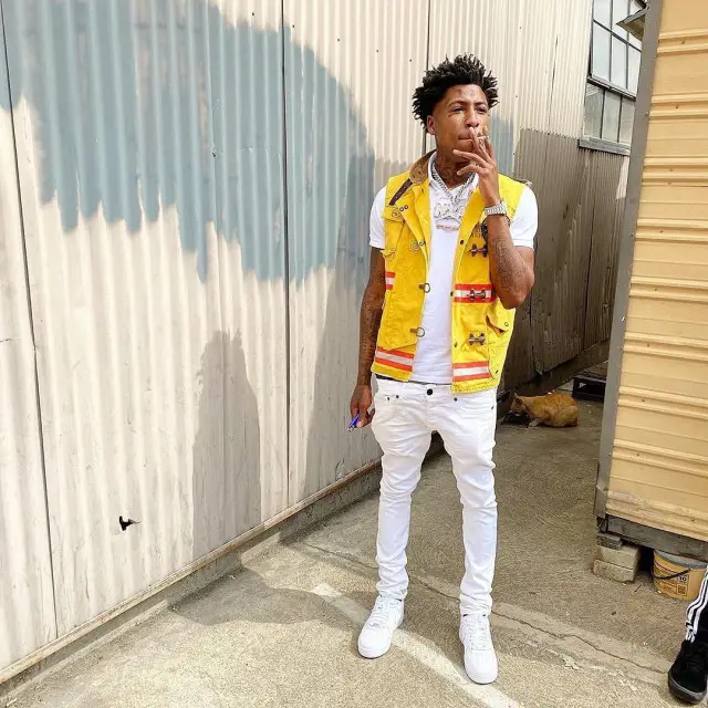 NBA YoungBoy outfit in Polo Ralph Lauren, John Elliott, and Nike, 2020