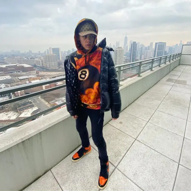 The Kid Laroi outfit in Moncler, Supreme, and Gucci, 2020