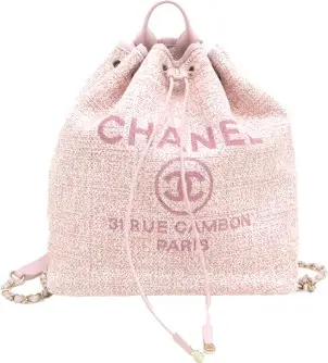 Chanel Deauville Pink Canvas Backpack