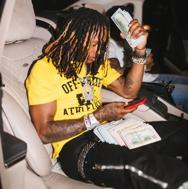 King Von outfit in Off-White, Amiri, and B.B. Simon, 2020