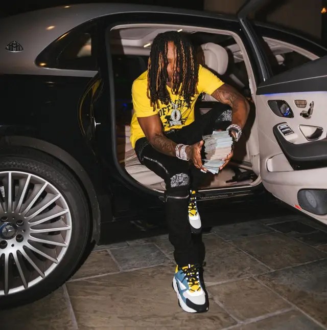 King Von outfit in Off-White, Amiri, and B.B. Simon, 2020