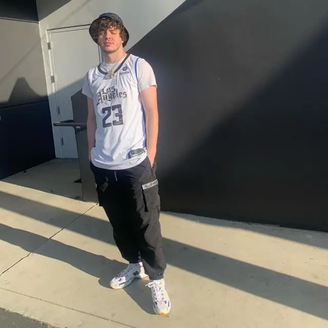 Jack Harlow outfit in Nike, Supreme, and New Balance, 2020