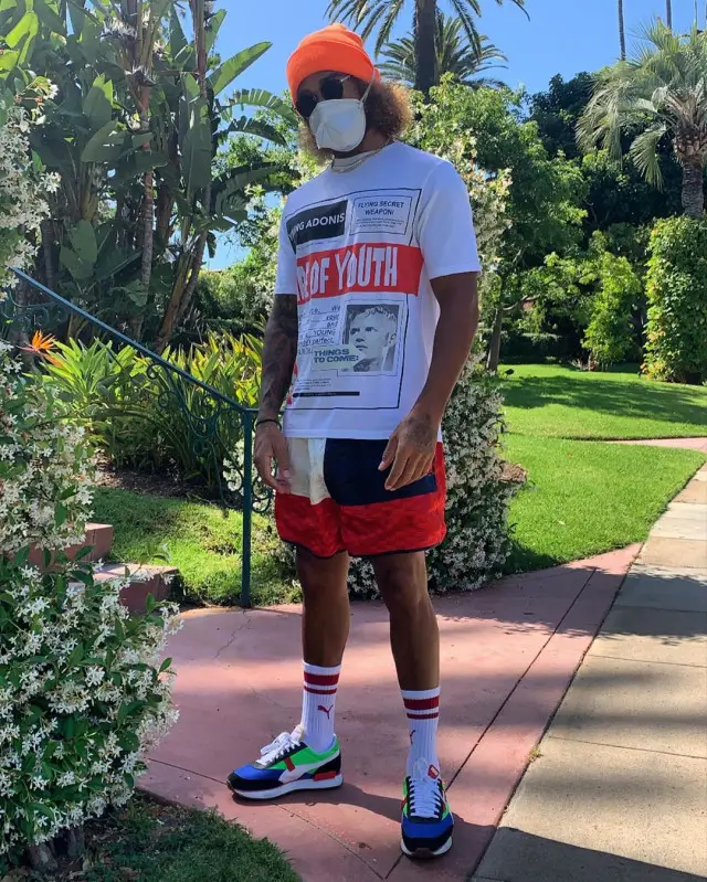 Lewis Hamilton outfit in Loewe, Police, and Lewis Hamilton, 2020