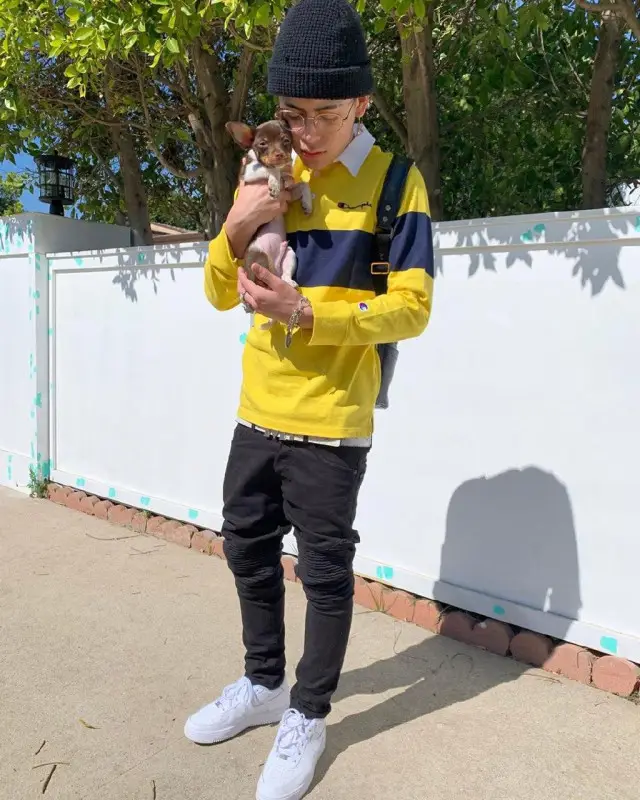 Suigeneris outfit in Champion, MCM, and Ethika, 2020