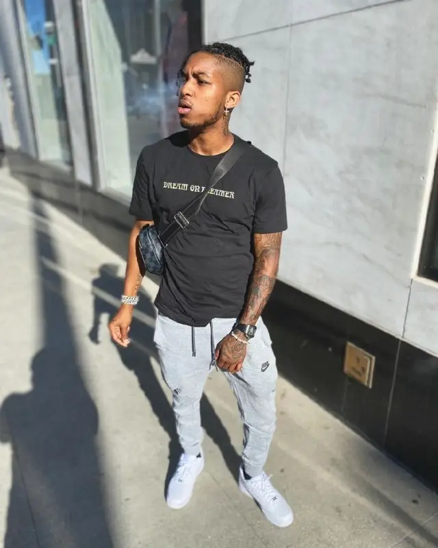 DDG outfit in H&M, Nike, and Louis Vuitton, 2020
