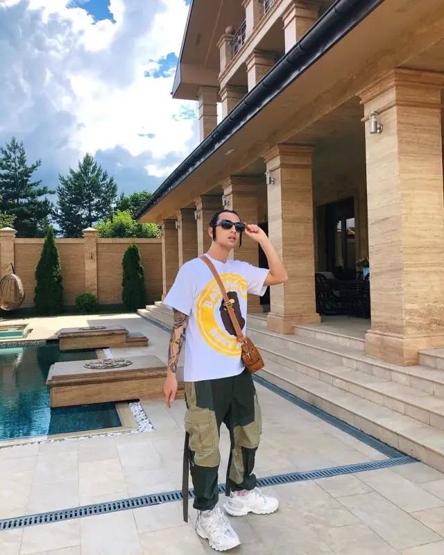 Yanix outfit in Bape, Sacai, and MCM, 2020