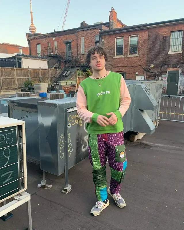 Jack Harlow outfit in Lucid FC, KidSuper, and New Balance, 2020