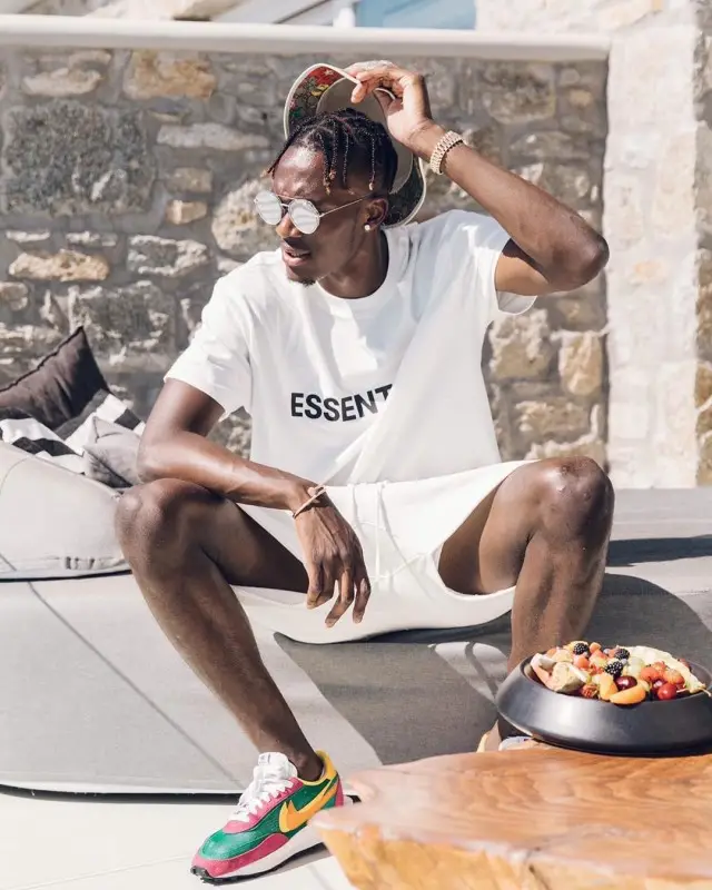 Tammy Abraham outfit in Fear of God, Nike, and Gucci, 2020