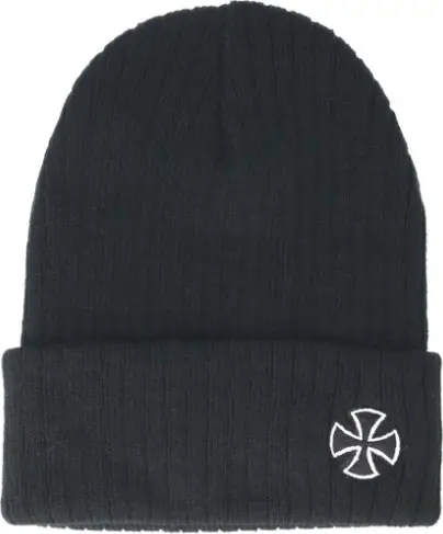 Independent Cross Ribbed Black Beanie $28