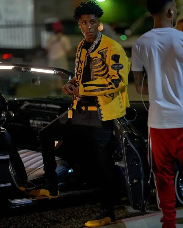 NBA YoungBoy outfit in Vanson Leathers, Serenede, and Jordan, 2020