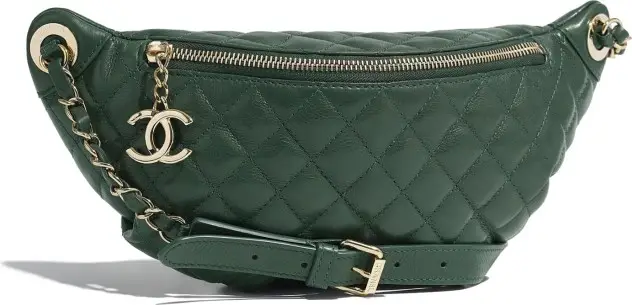 chanel green waist bag