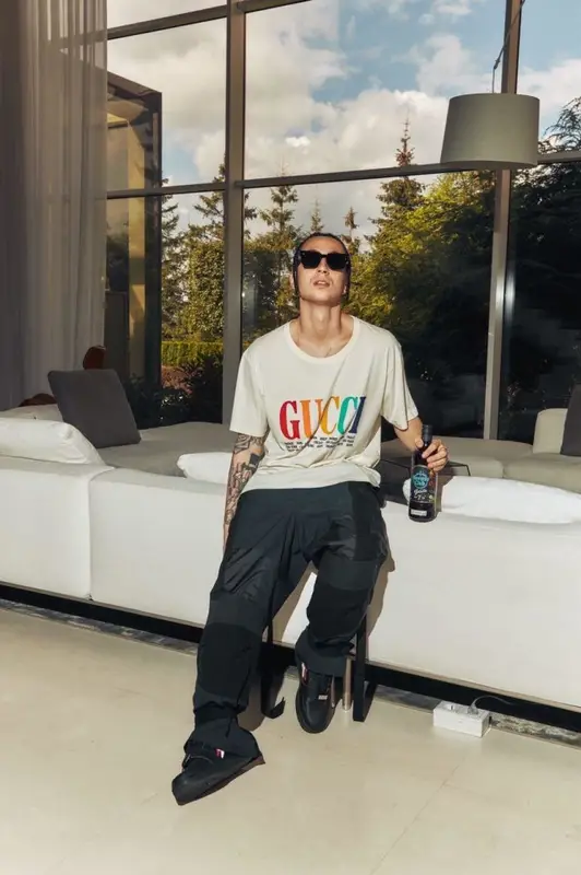 Yanix outfit in Gucci, Sacai, and Louis Vuitton, 2020