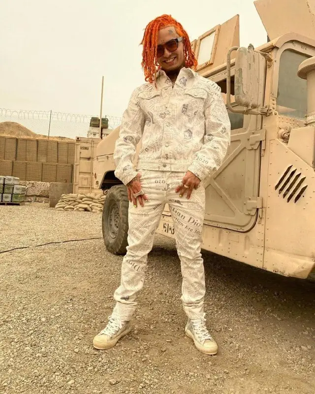 Lil Pump outfit in Dior and Daniel Arsham, 2020