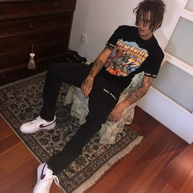 Kizaru outfit in Palm Angels and Nike, 2019