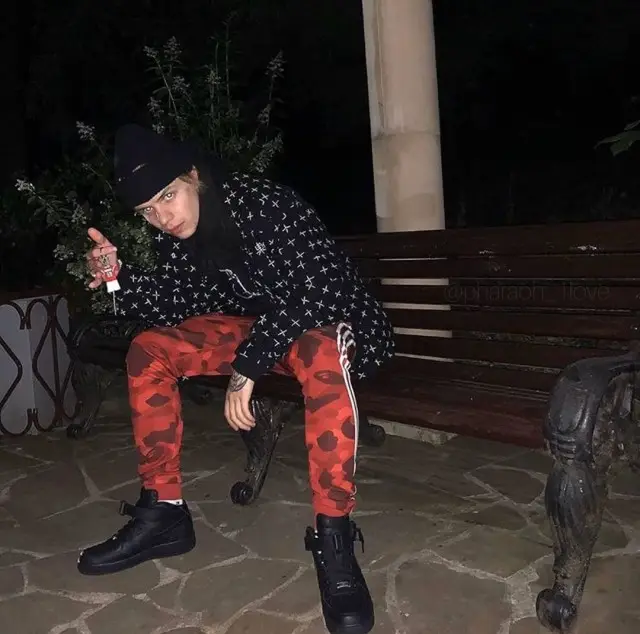 Pharaoh outfit in Bastard, Bape, and Suicidal Tendencies, 2020